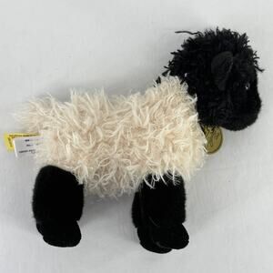 Miyoni Tots Black Head White Body Fuzzy Sheep Plush Stuffed Animal 8"